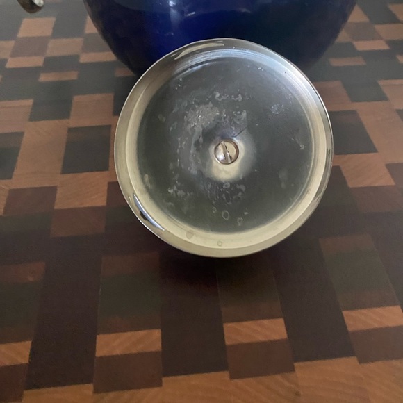 Vintage Chantal Dark Blue Tea Kettle Enamel On Steel With Stainless Accents 2QT - Picture 13 of 14